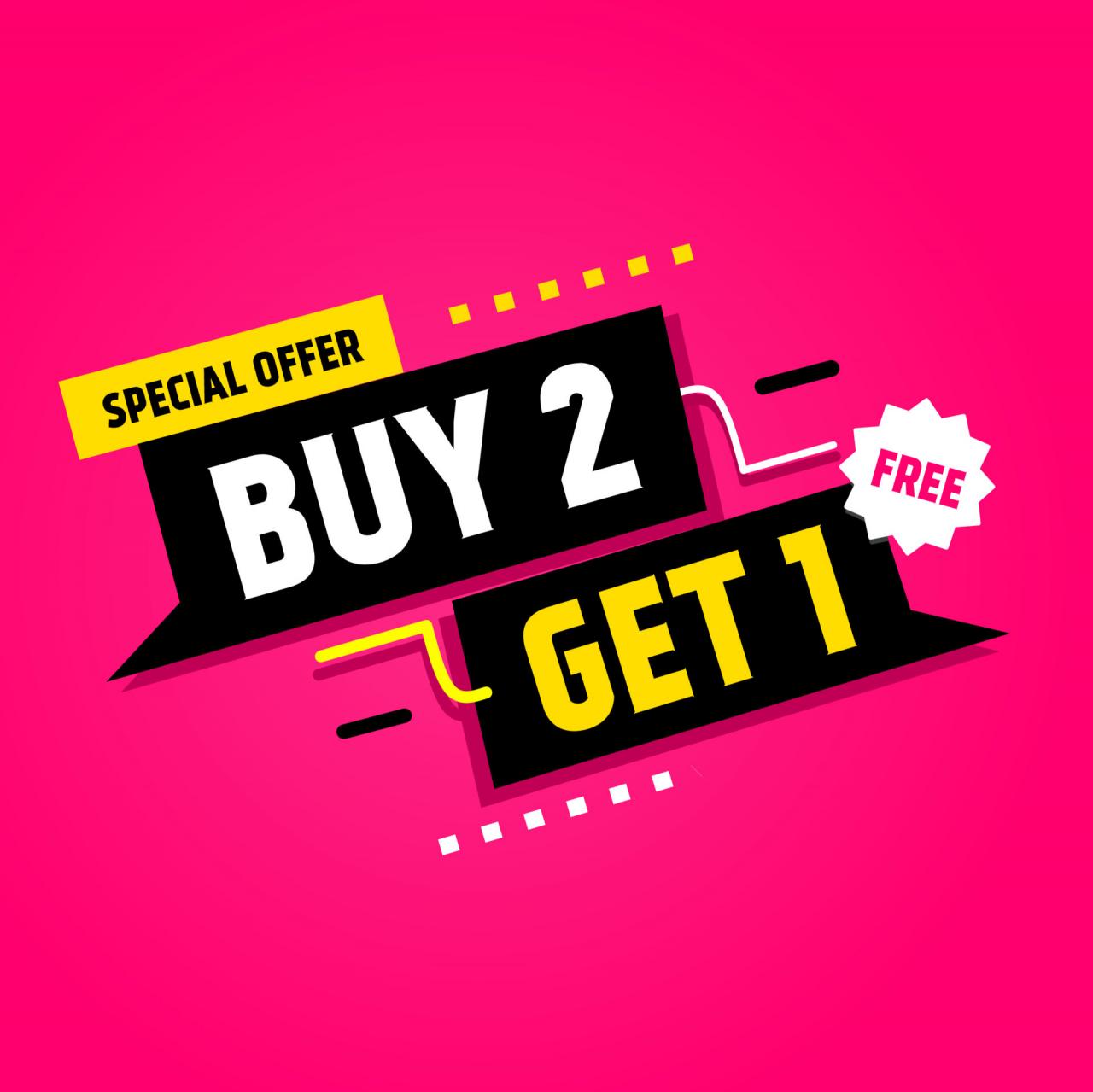 Buy 2 Get 1 Free Promotional Banner Vector, Buy Two Get One ... Buy 2 Get 1 Free Promotional Banner Vector, Buy Two Get One ...